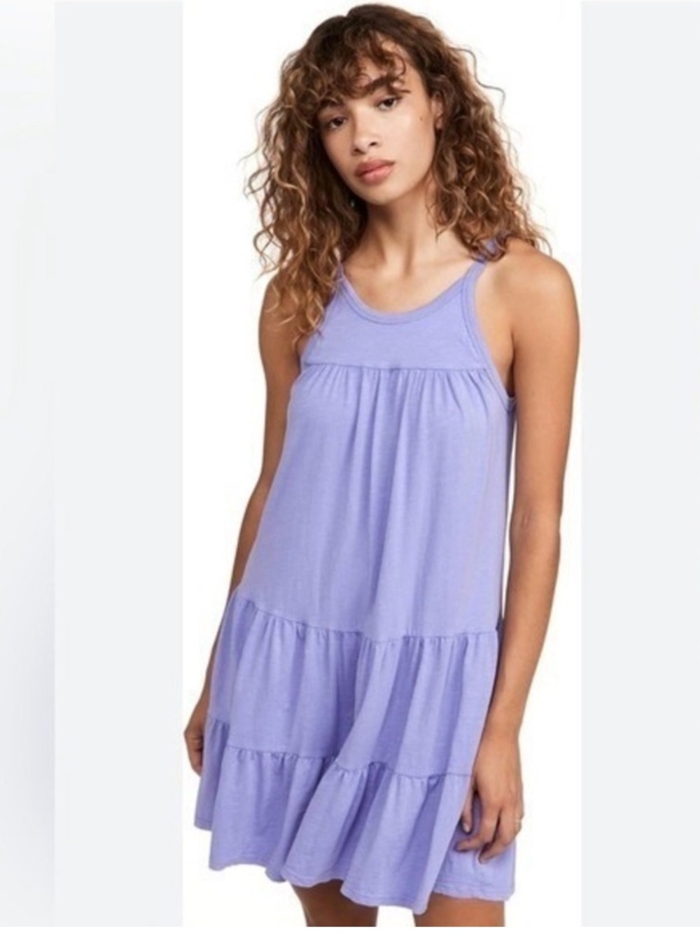 NWT SUNDRY Purple Tiered Sleeveless Midi Dress